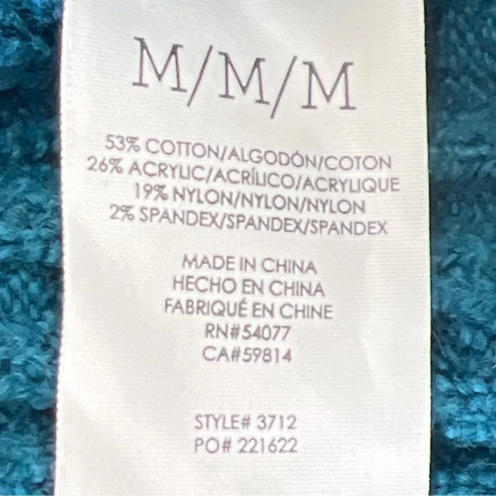 CABI Deco Button Front Cardigan V-Neck Teal Green Sz M #3712 NWOT